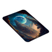 未来的なファンタジー城景観 マグネット (右側)