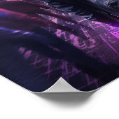 未来的なフード付き女性サイバーパンクのポスター – A Visi ポスター (角)