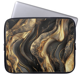 未来的なブラックコズミックノートバッグと銀河系アート ラップトップスリーブ