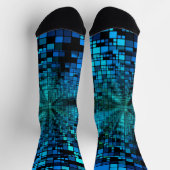未来的なブルーピクセルマトリックス ソックス (上部)