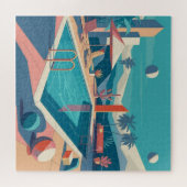 未来的なプールシーン ジグソーパズル (横)