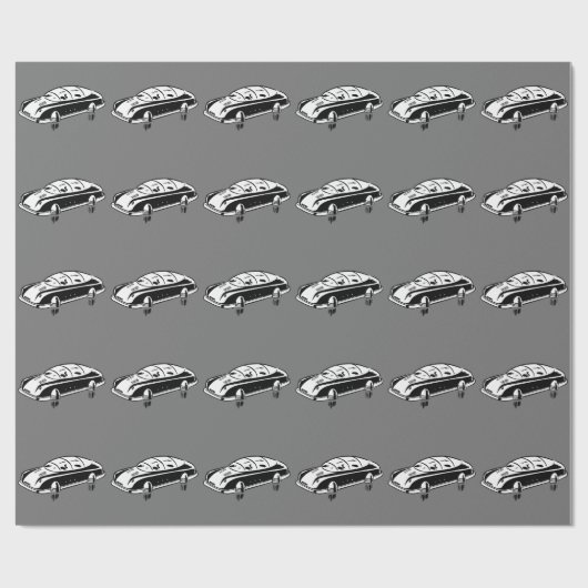 未来的なホバーカー ラッピングペーパー (フラット)
