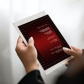 未来的なマルーンのポリゴン形状パタ結婚ーン 招待状