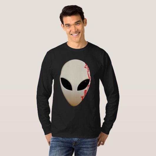 未来的なマーキングが施されたエイリアンマスク Tシャツ (正面フル)
