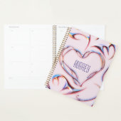 未来的なメタリック追加の名前サイバーパンクピンク プランナー手帳 (ディスプレー)