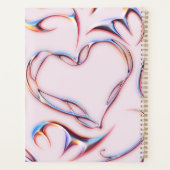 未来的なメタリック追加の名前サイバーパンクピンク プランナー手帳 (裏面)