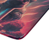 未来的なロボットのコスチュームで愛らしいパグ カッティングボード (角)