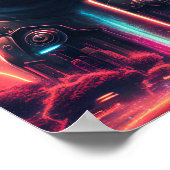 未来的なロボットのコスチュームで愛らしいパグ ポスター (角)