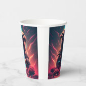 未来的なロボットのコスチュームで愛らしいパグ 紙コップ (右)