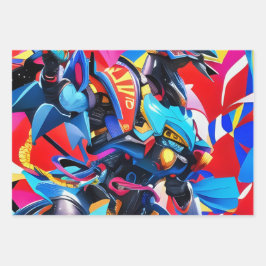 未来的なロボット ラッピングペーパーシート