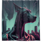 未来的な偉大なロボットの仲間を衰えた シャワーカーテン (正面)