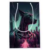 未来的な偉大なロボットの仲間を衰えた ミディアムペーパーバッグ (正面)