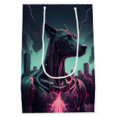 未来的な偉大なロボットの仲間を衰えた ミディアムペーパーバッグ (裏面)