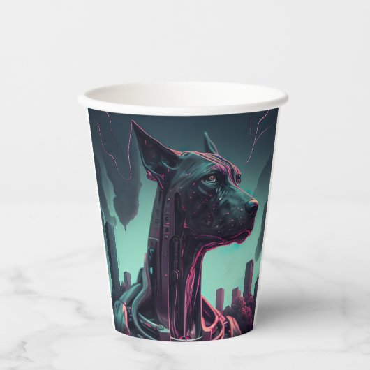 未来的な偉大なロボットの仲間を衰えた 紙コップ (正面)