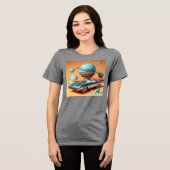未来的な原子力スカイビュー・クルーザー車 トライブレンドＴシャツ (正面全面)