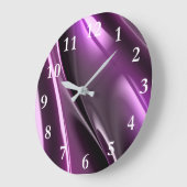 未来的な反射3D紫グラフィック ラージ壁時計 (傾斜)