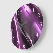 未来的な反射3D紫グラフィック ラージ壁時計 (傾斜)