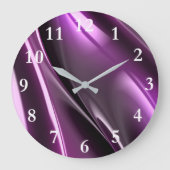 未来的な反射3D紫グラフィック ラージ壁時計 (正面)