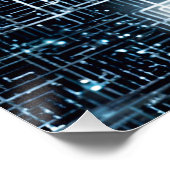 未来的な回路の夜景 ポスター (コーナー)