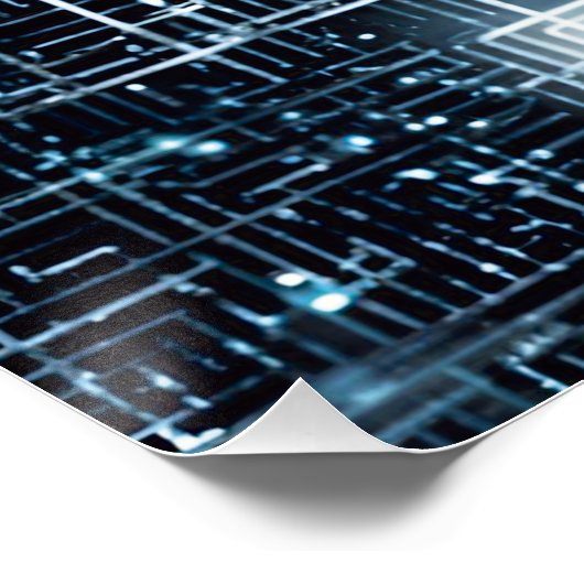 未来的な回路の夜景 ポスター (コーナー)