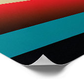 未来的な地球と太陽の線アートレトロウォールアート ポスター (角)