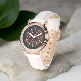 未来的な垣間見るクロノメトリックアートレディースウォッチ 腕時計