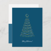 未来的な変色円クリスマスツリーQrコード シーズンカード (正面/裏面)