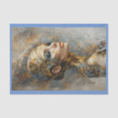 未来的な女性の油絵のデコパージュ右160 薄葉紙 (正面)