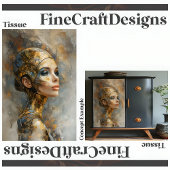 未来的な女性の油絵のデコパージュ右160 薄葉紙