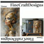 未来的な女性の油絵デコペ離れ160 薄葉紙