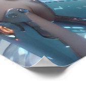 未来的な女性アンドロイド ポスター (角)