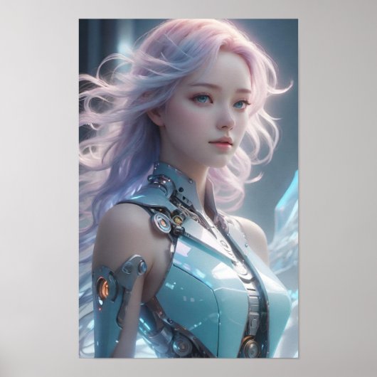 未来的な女性アンドロイド ポスター (正面)