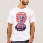 未来的な女性サイバーアーバン Tシャツ (正面)