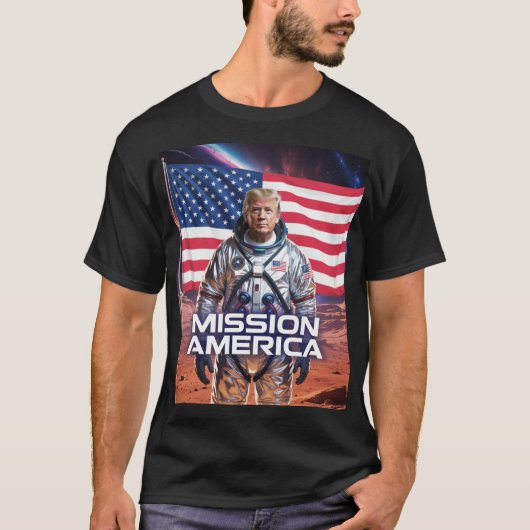 未来的な宇宙テーマ Tシャツ (正面)