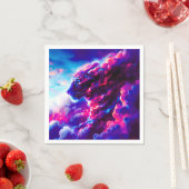 未来的な宇宙ネオン豹 スタンダードカクテルナプキン (インサイチュ)