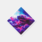 未来的な宇宙ネオン豹 スタンダードカクテルナプキン (角)