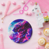 未来的な宇宙ネオン豹 ペーパープレート (パーティー)