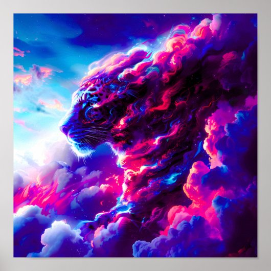 未来的な宇宙ネオン豹 ポスター (正面)