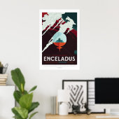 未来的な宇宙ポスター – 土星の月のエンケラドゥス ポスター (ホームオフィス)