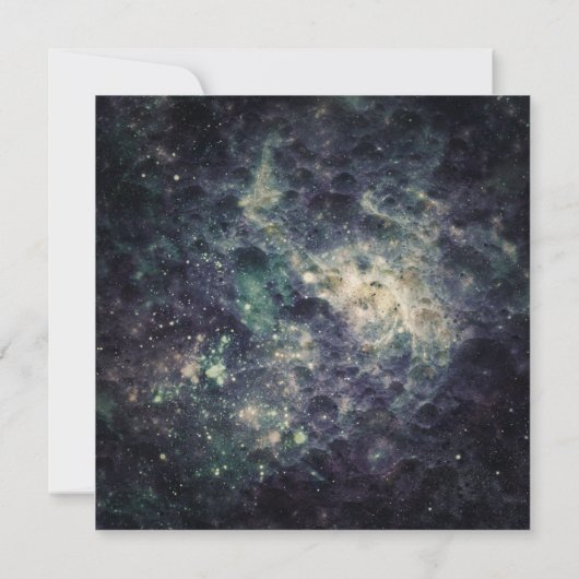 未来的な宇宙ロックコズミック銀河系誕生日パーティー 招待状 (裏面)