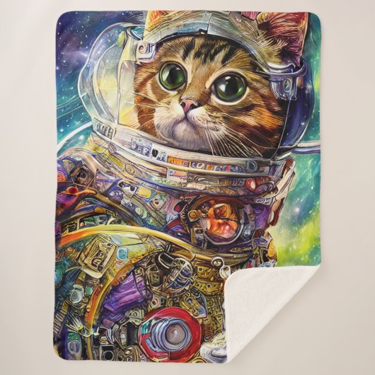 未来的な宇宙猫 シェルパブランケット (正面)