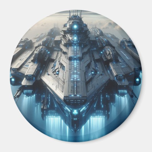 未来的な宇宙船3インチマグネット マグネット (正面)