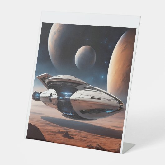 未来的な宇宙船 – - Sci-Fi銀河系冒険！ 台座サイン (正面)