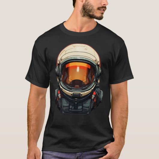 未来的な宇宙飛行士服 Tシャツ (正面)
