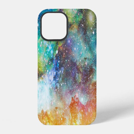 未来的な宇宙、星のある星雲の背景。 iPhoneケース (裏面)