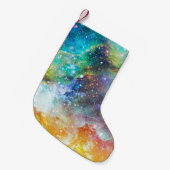 未来的な宇宙、星雲の背景。 スモールクリスマスストッキング (正面 (吊り時))