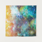 未来的な宇宙、星雲の背景。 タペストリー (正面(横))