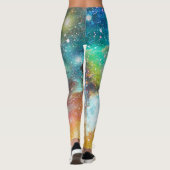 未来的な宇宙、星雲の背景。 レギンス (裏面)