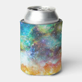 未来的な宇宙、星雲の背景。 缶クーラー (缶正面)
