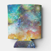 未来的な宇宙、星雲の背景。 缶クーラー (裏面)